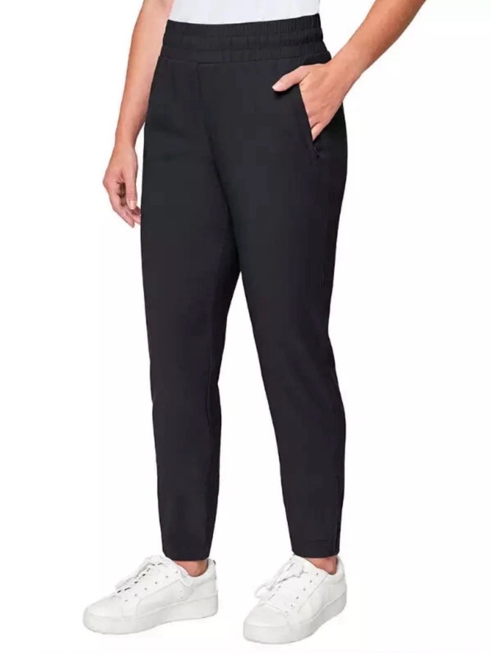 Women Black Pull-On Pants Modern Ambition